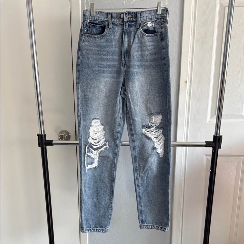 Distressed Blue Jeans